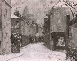 Rue Enneigee A Montmartre by Joseph Louis Lepine