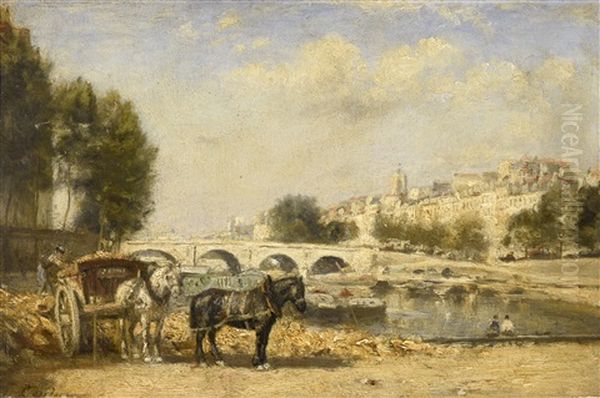 Berge De La Seine A L'ile Saint-louis, Le Pont Marie - view 1