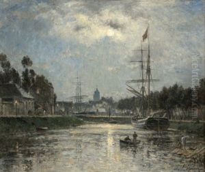 Caen : Le Bassin Saint-pierre Et L'abbaye Aux Dames, Effet De Lune