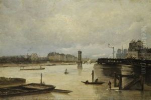 Paris, La Seine Vue Du Port De L'arsenal by Stanislas Lepine