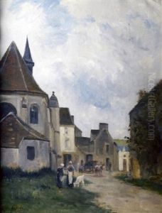 Rue De Village En Pays De Caux by Stanislas Lepine