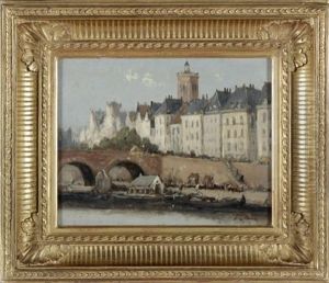 Blick Auf Eine Stadt Am Fluss Blick Auf Eine Stadt Am Fluss