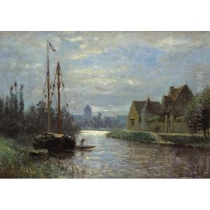 Canal Au Clair De Lune by Stanislas Lepine