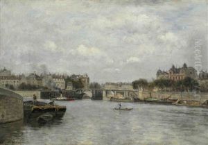 La Seine A L'estacade Pendant La Construction Du Pont Sully