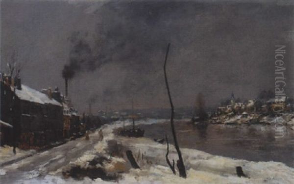 Kanallandschaft Im Winter - view 1