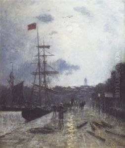 Caen, Le Bassin Saint Pierre Et L'eglise Du Saint Sepulcre, Effet De Lune