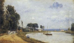 Bords De Riviere A Conflans by Stanislas Lepine