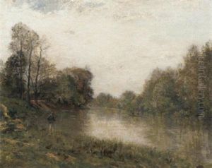 La Marne A Charenton. Le Pecheur by Stanislas Lepine