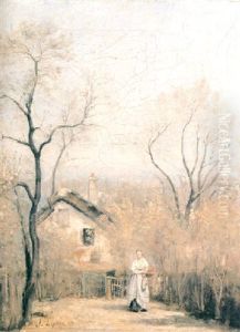 Montmartre. La Rue Saint-vincent. La Maison Au Toit De Chaume by Stanislas Lepine