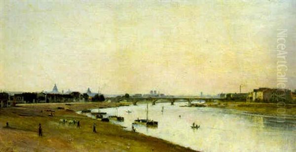 Le Pont National Vu Du Quai D'ivry Avec Paris Au Loin - view 1