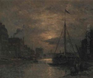 Le Canal Au Clair De Lune by Stanislas Lepine