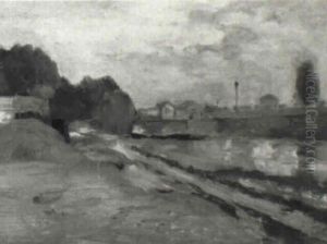 Landschaft Am Flus by Stanislas Lepine
