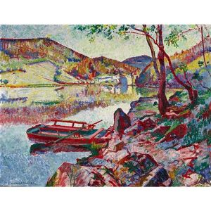 Barque Au Bord Du Doubs by Charles L'Eplattenier