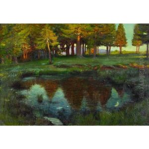 Petit Lac Dans La Foret by Charles L'Eplattenier