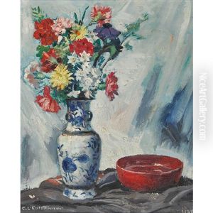 Blumenbouquet In Keramikvase