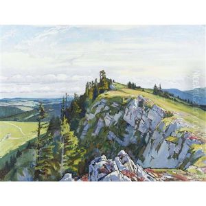 Matin Sur Les Rochers Brun by Charles L'Eplattenier