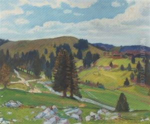 Vue Des Alpes - Coup De Soleil by Charles L'Eplattenier