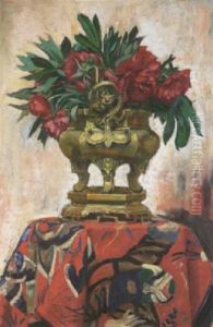 Stilleben Mit Pfingstrosen by Charles L'Eplattenier