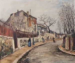 Rue Cortot Animee by Marcel Leprin