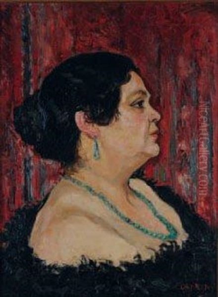 Portrait De Femme Collier De Perles - view 1