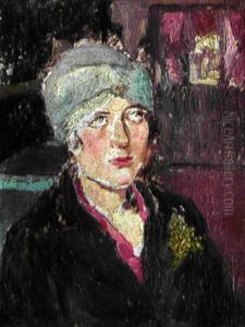Portrait De Jeune Femme Au Turban (double-sided) by Marcel Leprin