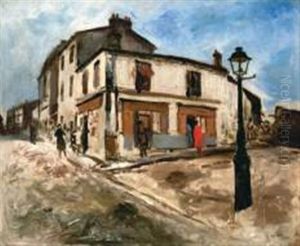 Petite Place Animee A Paris by Marcel Leprin