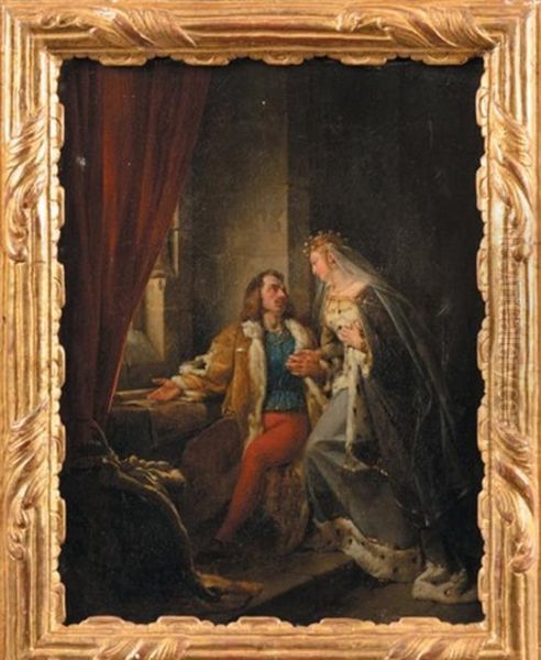 Le Roi De France Jean Le Bon Visite Dans Sa Prison De Londres Par Son Epouse Jeanne De Bourgogne - view 1