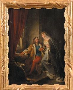 Le Roi De France Jean Le Bon Visite Dans Sa Prison De Londres Par Son Epouse Jeanne De Bourgogne