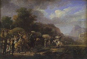 Convoi De Militaires Dans Un Paysage Montagneux