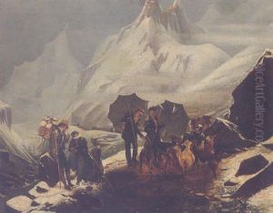 A View Of The Mountain Pass, Susten, Switzerland by Auguste-Xavier Leprince