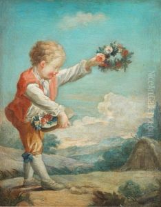 A Young Flower Vendor; And A Young Pretzel Vendor (2) by Jean-Baptiste Leprince