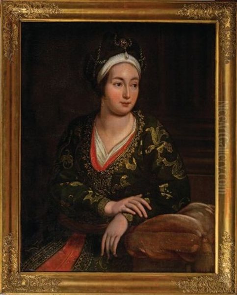 Portrait De Dame Vetue A L'orientale - view 1