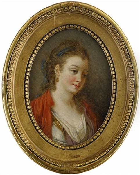 Young Girl, Hair Held By A Blue Ribbon - view 1