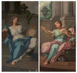 Deux Figures Allegoriques (pair) by Jean-Baptiste Leprince