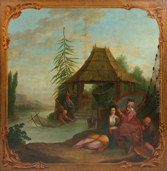 La Peche Au Bord De L'etang (+ Le Repos Au Bord De Letang; Pair) - view 1