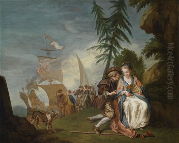 Ein Galantes Paar Vor Der Einschiffung Nach Kythera (+ Ein Landlicher Tanz; Pair) - view 1