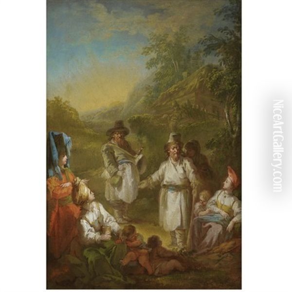 Siberian Peasants At Rest - view 1