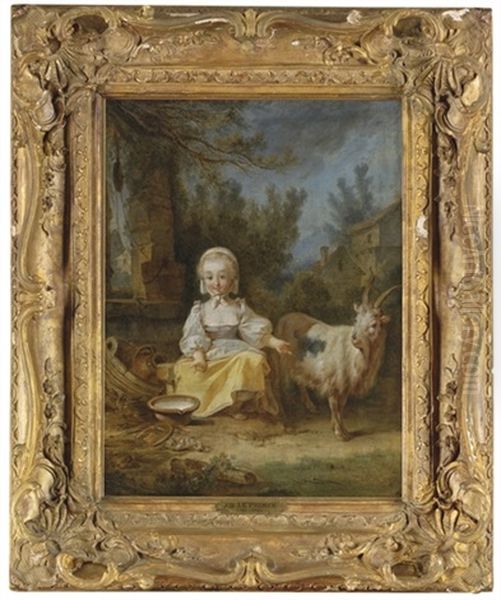 A Young Milkmaid And A Goat At A Well - view 1
