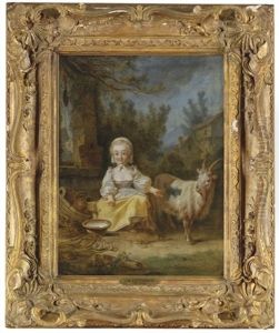 A Young Milkmaid And A Goat At A Well by Jean-Baptiste Leprince