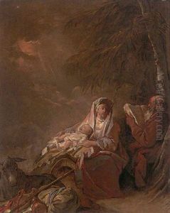 The Rest On The Flight Into Egypt by Jean-Baptiste Leprince