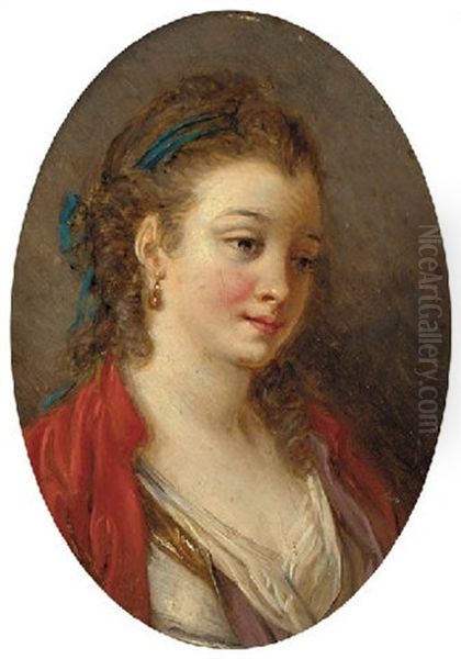 Portrait Of A Lady In A Red Shawl - view 1