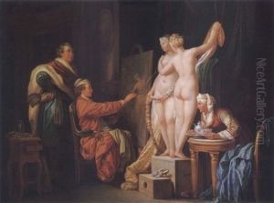 A Painter With Models In His Studio