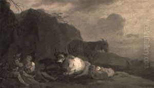 A Shepherd And A Shepherdess Resting In A Landscape