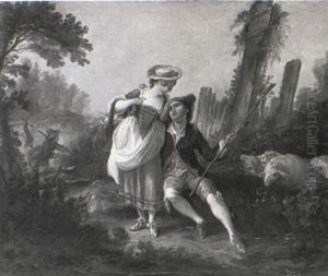A Shepherd And His Companion Watching Their Flock