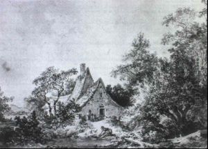 Paysage Avec Lavandiere