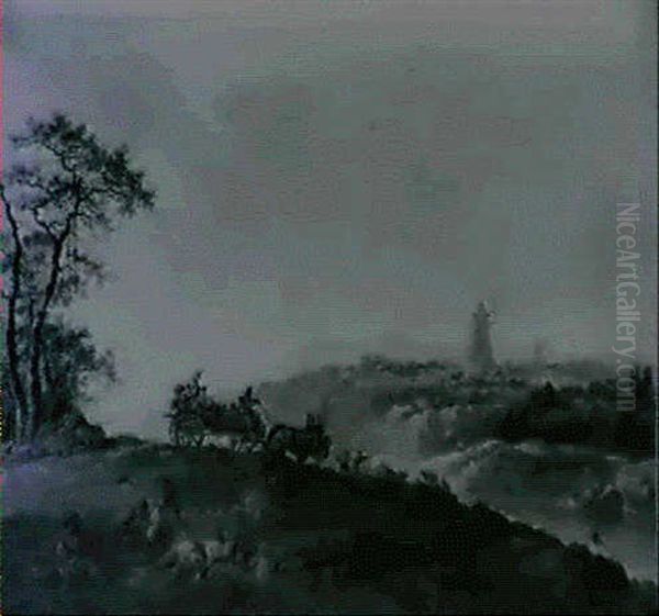 Carriole Dans Un Paysage De Riviere - view 1