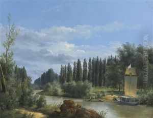View Of The Park Of Chateau De Neuilly by Robert Leopold Leprince