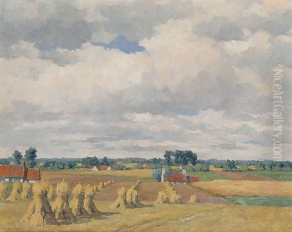 Paysage Estival Avec Tas De Foin - view 1