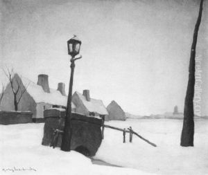Winterlandschap by Karel Van Lerberghe