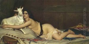 Esmeralda And Djali by Joseph Henri Francois Van Lerius